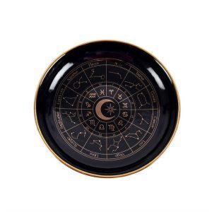 Astrology Wheel Black Trinket Dish