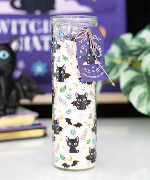 Cute and Creepy Cat Print Lavender Tube Candle