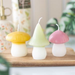 Pastel Mushroom Set of 3 Candles