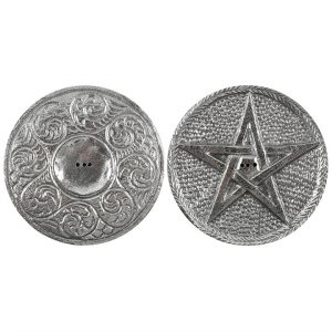 Pentagram 10cm Silver Incense Holder