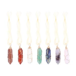 Hanging Crystal Set of 7 Tree Decorations