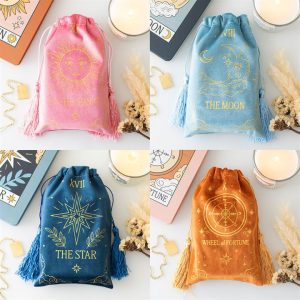 Tarot Set of 4 Velvet Drawstring Bags