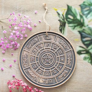 Wheel of the Year Bronze Hanging Terracotta Plaque