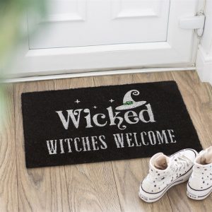 Wicked Witches Welcome Black Doormat