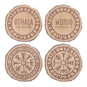 Norse Mythology Set of 4 Wood Slice Coasters