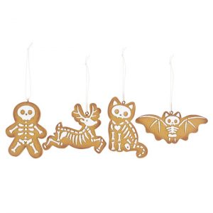 Creepy Skeleton Set of 4 Cookie Ornaments