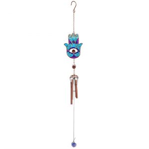 Hand of Hamsa Blue Windchime