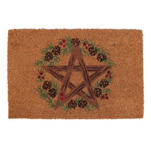 Winter Solstice Pentagram Natural Doormat