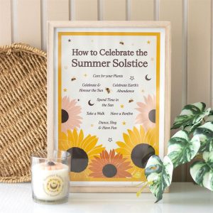 Summer Solstice Framed Wall Art Print "How to Celebrate"