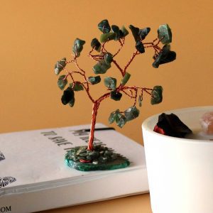 Aventurine Small Gemstone Tree on Green Agate Base (35 stones)