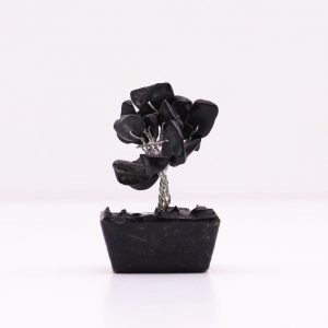 Black Agate Mini Gemstone Tree On Orgonite Base (15 stones)