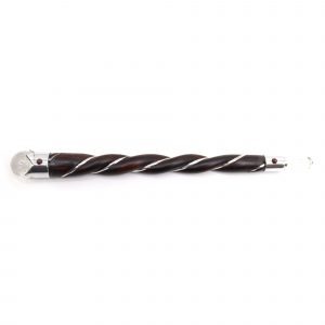 Twisted Wood and Quartz Wand